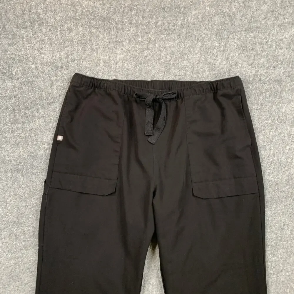 Figs Scrub Pants Mens XXLT Tall Black Yola Skinny Elastic Waistband Medical